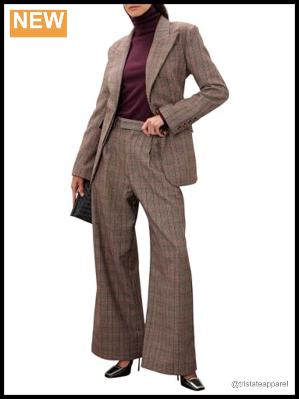 Cut Out Tweed Blazer Blazer Suiting Long Sleeve Notch Collar Tailored Fit